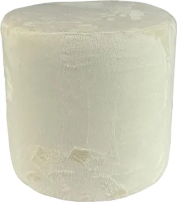 Produktbild von Velvet-Hocker MINKY 40x40 cm rund – weiches, stilvolles Sitzkissen aus Samtstoff – Beige