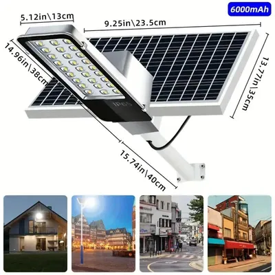 Immagine prodotto di Lampione solare - Lampione solare a LED diviso - Grado di protezione IP65 (resistente all'acqua) - Dimmerabile - 6 V - 5 metri - 35 x 24 cm