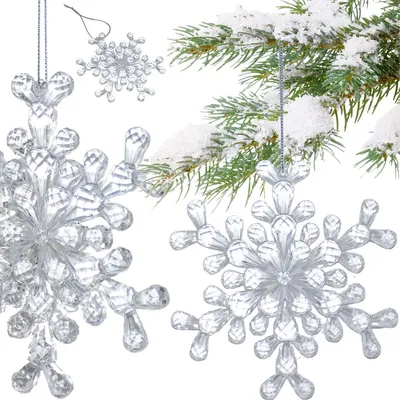 Produktbild von Hängende Schneeflocke 12×12 cm – Weihnachtsdeko Muster 2
