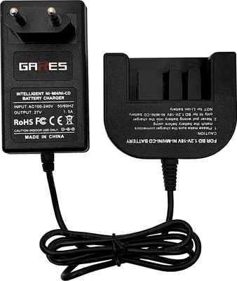 Obrázek produktu pro Gares Rychlonabíječka pro Black Decker A12 A14 A18    | 12V  | Vícenapěťová nabíječka pro elektronářadí | Kompatibilní s Black Decker A12 A14 A18    | Prémiová kvalita