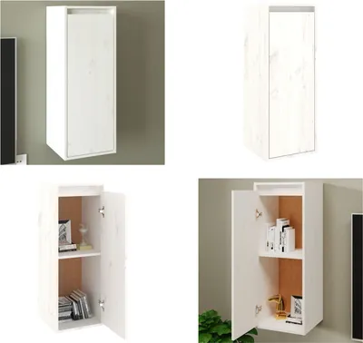 Immagine prodotto di vidaXL Armadio a muro bianco 30x30x80 cm pino massiccio - Armadio a muro - Armadio a muro in legno - Armadio a muro