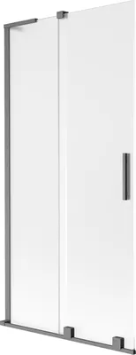 Zdjęcie produktu dla Mexen Velar L parawan nawannowy 2-skrzydłowy rozsuwany 95 x 150 cm, szron, gun gray szczotkowany - 896-095-003-31-66