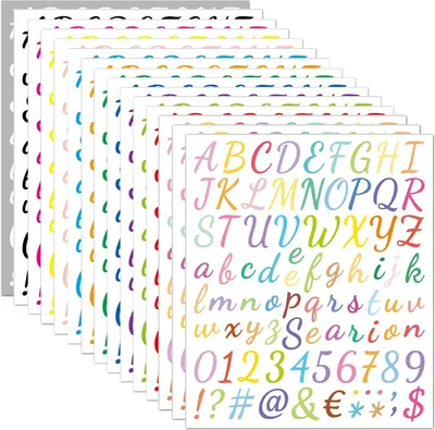 Image de Autocollants en lettres, 1260 pièces, 25 mm, multicolores, pour projets créatifs