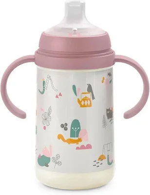 Productafbeelding van Drinkbeker voor Baby's met Handgrepen en Zachte Tuit - Lekvrij en Vaatwasmachinebestendig 270 ml, +6 maanden