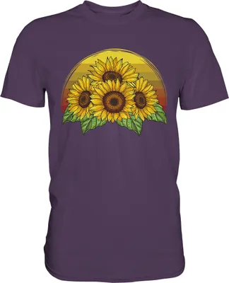 Produktbild von Retro Sonnenblumen T-Shirt Gärtner Geschenk – Urban Purple / 3XL