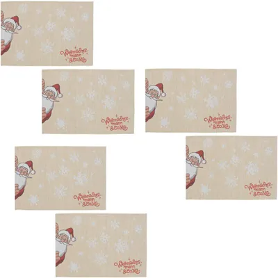Produktbild von Weihnachtsmann & Co. KG 6er Set Tischset, Platzdeckchen, Platzmatten aus der Serie Weihnachtsmann und Co. KG aus Textil, Lieferumfang: 6 Stück, Maße eines Platzdeckchens: L/B/H 48 x 33 x 0,2 cm.