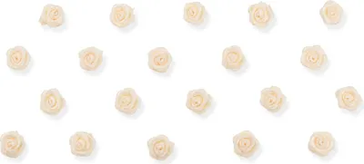 Satinrosen 10mm zum Basteln & Aufnähen 20 Stück Champagner