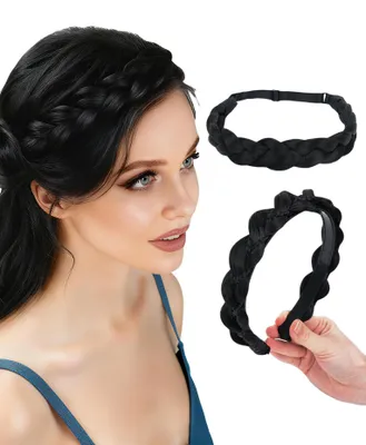 Produktbild von Set aus 2 eleganten Haarbändern im Boho-Stil für Damen