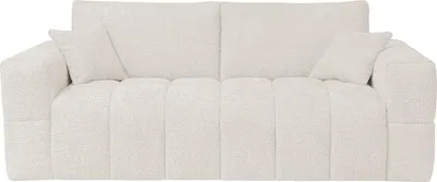 Produktbild von Schlafsofa mit Matratze 3-Sitzer - Bouclé-Stoff - Beige - Liegefläche 140 cm - Matratze 16 cm - ISSORO