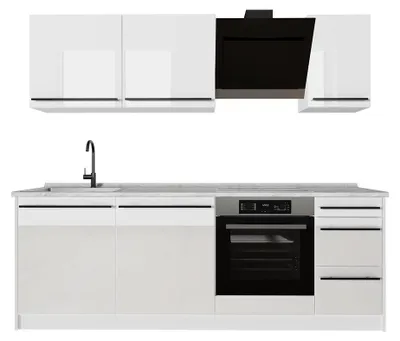 Obrázek produktu pro Kuchyňský kout Vicco R-Line Bílá vysoký lesk/Bílá 220 cm bez pracovní desky, Model 66373