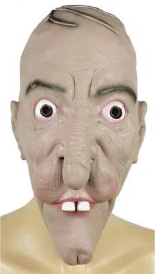 Produktbild von Latex Sackgesicht Halbmaske für Erwachsene, Einheitsgröße, mit Gummiband Befestigung