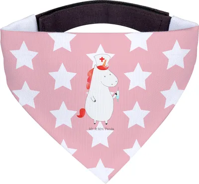 Produktbild von Mr. & Mrs. Panda Hunde-Halstuch Einhorn Krankenschwester - Rot Pastell - Geschenk, Hunde Halstuch, Krankenhaus, Ärztin, Hund, Krankenpflegerin, Unicorn, Hundetuch