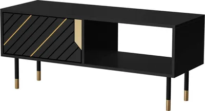 Immagine prodotto di Dmora Tavolino da Salotto Desertas 60x110x46h cm oro, 2 Vani Forma Rettangolare
