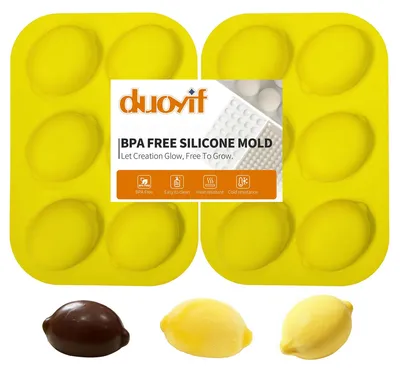 Silikon-Zitronenform, 2 Stück, 6 Mulden, Ø 6 x 8,4 cm, BPA-frei