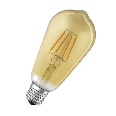Obrázek produktu pro LEDVANCE Chytrá LED žárovka s technologií WiFi ve zlatém Edisonově tvaru, patice E27, stmívatelná, teplá bílá (2400K), nahrazuje žárovky s příkonem 53 W, SMART+ WiFi Classic Dimmable, 1 balení
