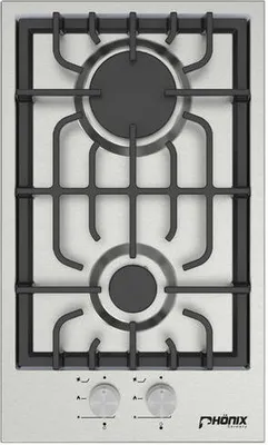 Image de Phönix Domino-SL plaque de cuisson à gaz en acier inoxydable 2 flammes autonome propane/gaz naturel, H
