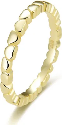 Zdjęcie produktu dla Pozłacany srebrny pierścionek z sercem AGG344-GOLD, 54 mm