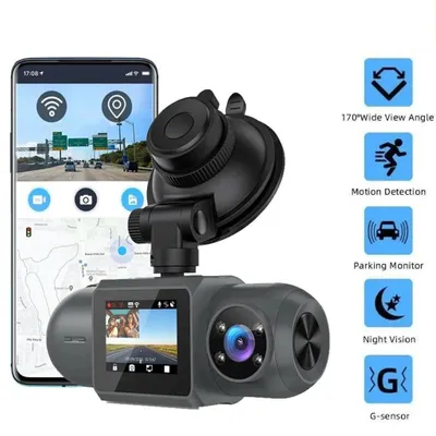 Produktbild von Dashcam Autokamera Auto FullHD 1080P Vorne Hinten, 170° Weitwinkel G-Sensor