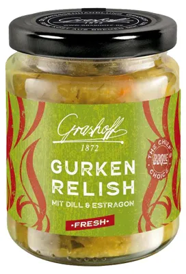 Obrázek produktu pro Grashoff BBQue okurková pochoutka s estragonem a jemným jablečným octem 200ml