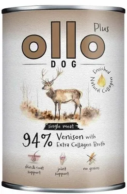 Produktbild von OLLO Plus Collagen Mono Deer - Nassfutter für Hunde - 800g