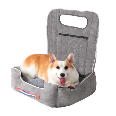 Immagine prodotto di FATIVO Sedile per auto per cani — Sedile impermeabile per auto con cintura di sicurezza, morbido lettino e cuccia multifunzionale per cani di piccola taglia