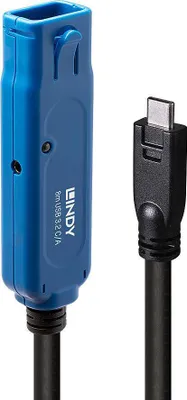 Obrázek produktu pro Lindy 43381, 8 m, USB C, USB A, USB 3.2 Gen 1 (3.1 Gen 1), 5 Gbit/s, Černá, Modrá