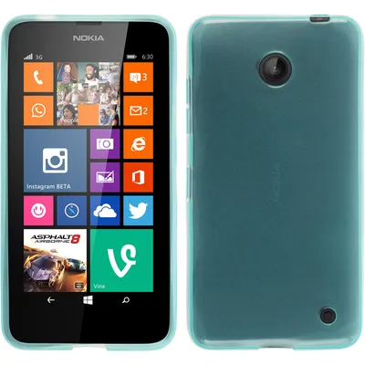 Produktbild von PhoneNatic Case kompatibel mit Nokia Lumia 630 - türkis Silikon Hülle transparent + 2 Schutzfolien
