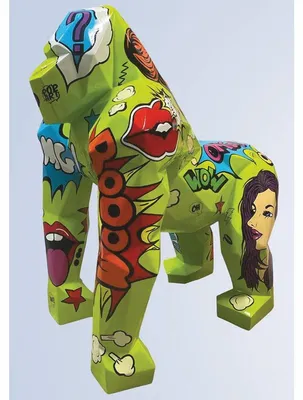 Zdjęcie produktu dla Casa Padrino Rzeźba dekoracyjna XXL Małpa goryl zielona / wielokolorowa 111 x 77 x wys. 131 cm