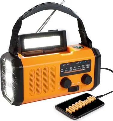 Immagine prodotto di Radio di emergenza - Radio solare - Radio di emergenza solare - Radio di sopravvivenza - Radio a batteria - Radio di emergenza - Radio di emergenza - Radio a dinamo - Radio di emergenza - Radio portatile - Radio a vento - Radio a manovella