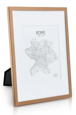 Produktbild von Casa Chic Bilderrahmen mit Passepartout, 31x23cm Bilderrahmen für Urkunde & Collage, Glas Bilderrahmen, Fotorahmen Stehend/Wandmontage, Rahmen Vertikaler/Horizontaler Gebrauch, Metall-Bilderrahmen