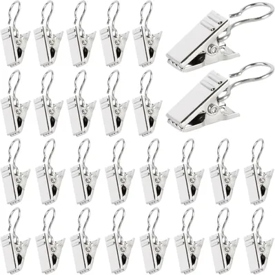 Produktbild von Gardinenclips 150 Stück, Edelstahl, multifunktionale Haken, für Schlafzimmer und Badezimmer