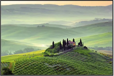 Produktbild von Wallario Wandbild Toskana in Italien, Größe: 61 x 91,50 cm, Poster mit schwarzem Aluminiumrahmen