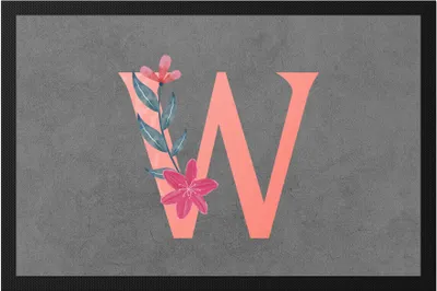 Produktbild von Buchstaben- W  mit Buchstabe Alphabet Monogramm Blumenmotiv Geschenkidee Anfangsbuchstabe