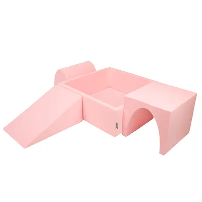 Produktbild von KiddyMoon Spielplatz Aus Schaumstoff Mit 300 Bälle 7cm Hindernisläufen Version 2 Quadrat Bällebad Mit Bunten Bällen Für Babys Und Kinder