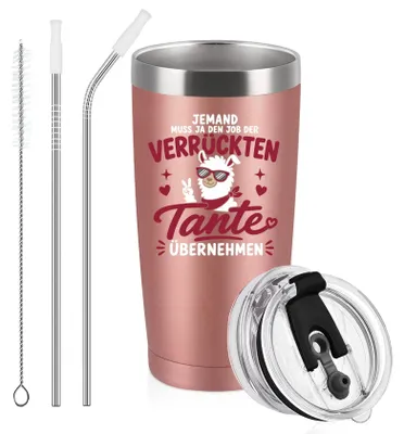 Obrázok produktu pre Termohrnček z dvojitej steny z nehrdzavejúcej ocele – 600 ml s vekom a slamkou