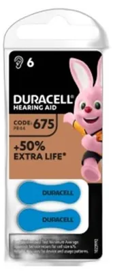 Zdjęcie produktu dla Duracell EasyTab 675, Jednorazowa bateria, PR44, Cynkowo-powietrzna, 1,45 V, 6 szt.