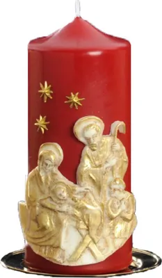 Produktbild von Weihnachtskerze "Krippe" Dunkelrot 170 x Ø 70 mm