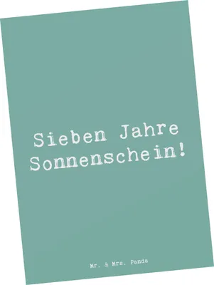 Produktbild von Mr. & Mrs. Panda Postkarte Spruch 7. Geburtstag Sonnenschein - Meeresbrise - Geschenk, Herzlichen Glückwunsch, Postkarten, einzelkarte, Grußkarte, Kindergeburtstag, Alter