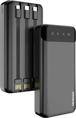 Produktbild von Kapacitní powerbanka Dudao se 3 vestavěnými kabely 20000mAh USB typu C + micro USB + Lightning černá (Dudao K6Pro+)