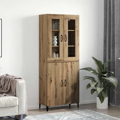 Obrázek produktu pro vidaXL Vysoká komoda, 2 kusy, Imitace dub Artisan, 69,5 x 34 x 180 cm, materiál: dřevovláknitá deska