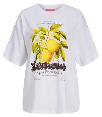 Imagen del producto de JJXX, camiseta de manga corta holgada para mujer, modelo Jxmillow, colección JRS Sp226, color blanco brillante, talla XL