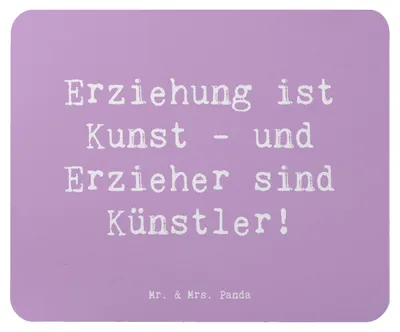 Produktbild von Mr. & Mrs. Panda Mousepad Spruch Erzieher Künstler - Lavendeltraum - Geschenk, Mouse Pad, Förderung, laptop, besondere Momente, Aufmerksamkeit, Unterstützung, Dankeschön