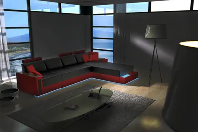 Produktbild von Ledersofa Ecksofa Eckcouch Wohnlandschaft Designer Sofa Couch Garnitur Neu