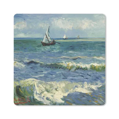 Produktbild von MuchoWow® Mauspad Mousepad Meereslandschaft bei Les Saintes-Maries-de-la-Mer - Vincent van Gogh 30x30 cm - Mousepads - Maus Mat - Pad - Mausunterlage - Gaming