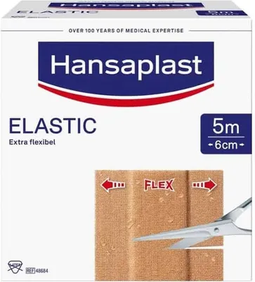 Zdjęcie produktu dla Hansaplast Plastry elastyczne 5 m x 6 cm ekstra elastyczne, 1 plaster