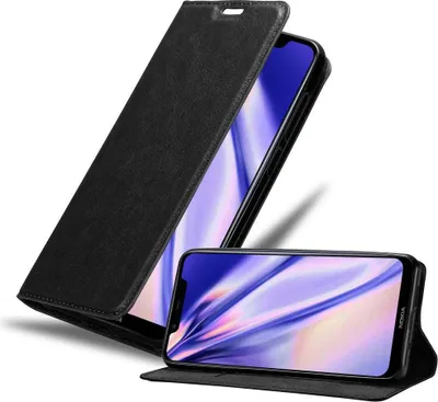 Obrázek produktu pro Cadorabo pouzdro pro Nokia 7.1 PLUS / X7 Protective Case in Black Pouzdro na mobilní telefon s magnetickým zavíráním