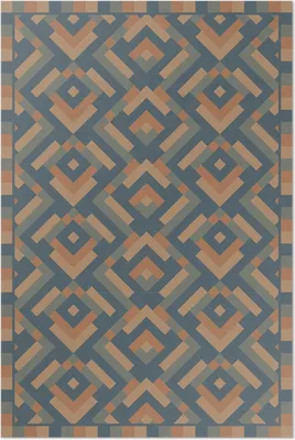 Produktbild von Aztekische Geometrie im Vintage-Boho-Stil – Vinylteppich – 120x180 cm – Indoor Teppich – Flur – Pflegeleicht – Modern