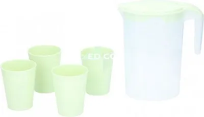 Immagine prodotto di brocca con tazze 22 x 20 cm verde 5 pezzi
