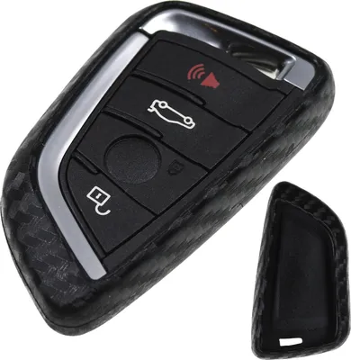 Produktbild von Auto Schlüssel Silikon Schutz Hülle im Carbon Look kompatibel mit BMW X5 F15 X6 F16 2er F45 F46 X1 F48 X3 G01 X4 G02 KEYLESS SMARTKEY