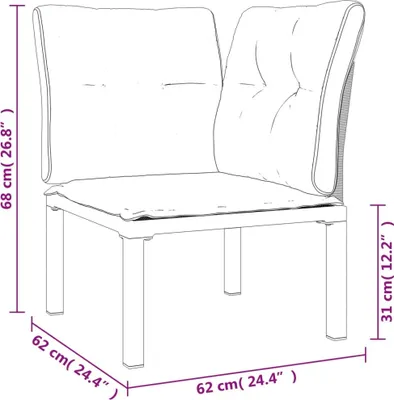 Immagine prodotto di set 3 pezzi da giardino in poly rattan nero e grigio